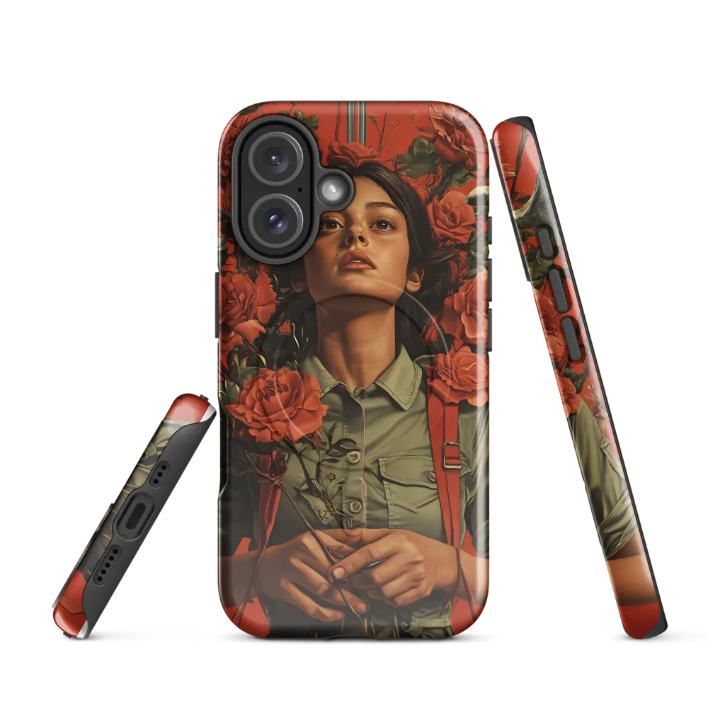 Harmony and Strength: A Portrait Among Roses