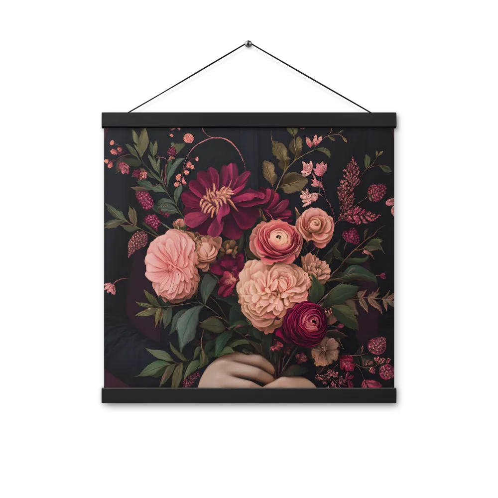 Botanical Elegance | Poster With Black Wood Hanger | 16″×16″