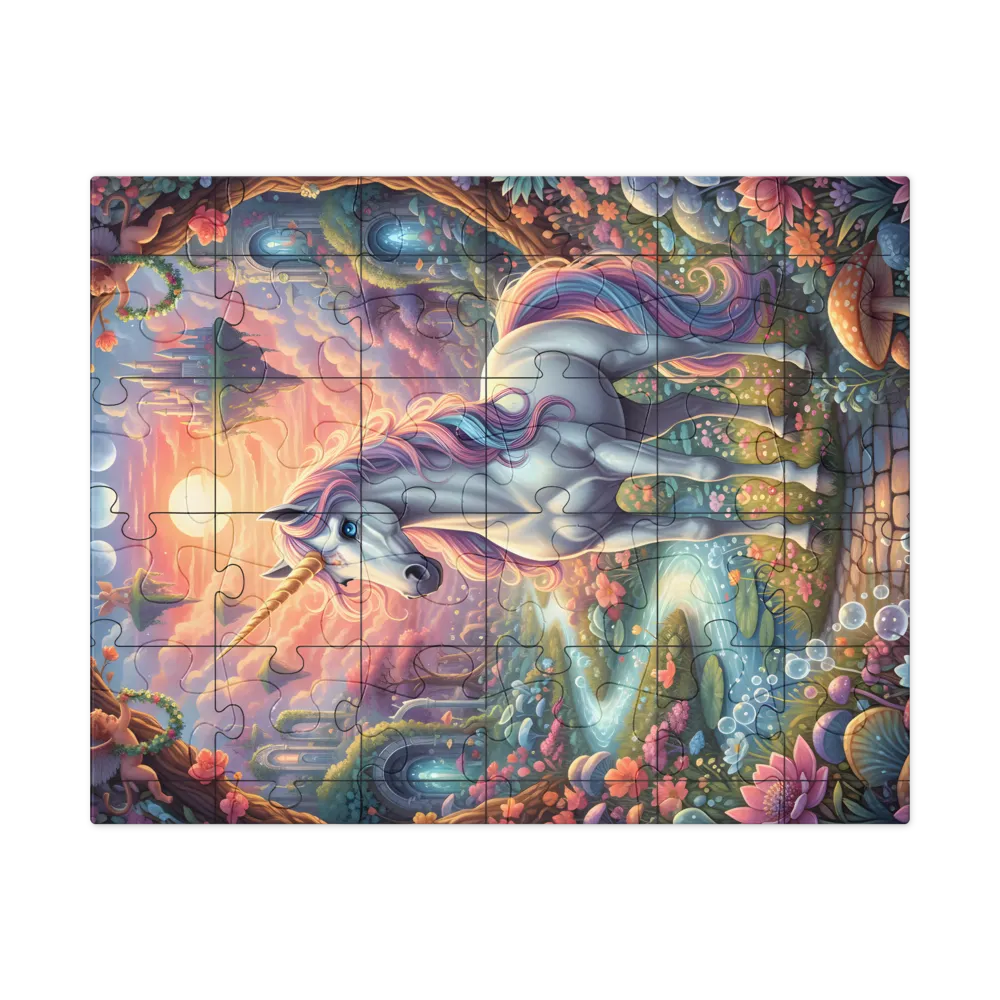 Enchanted Unicorn 
 Jigsaw Puzzle in Tin Box