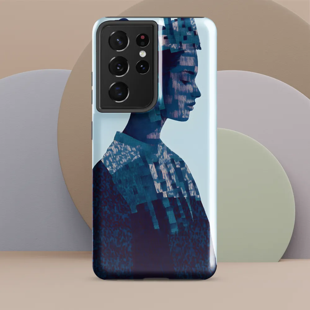 Digital Portrait in Abstract Blue
