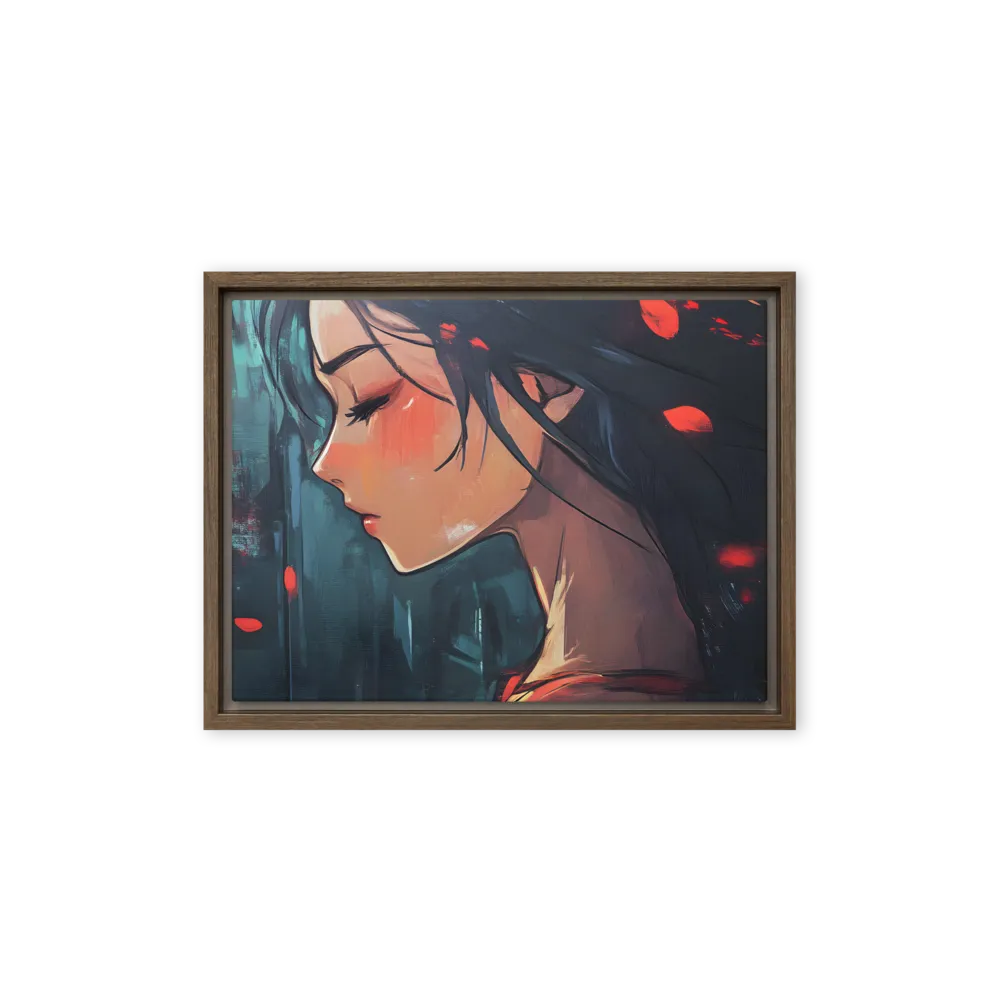 Whispers of Melancholy | Canvas with Brown Frame | 12″×16″
