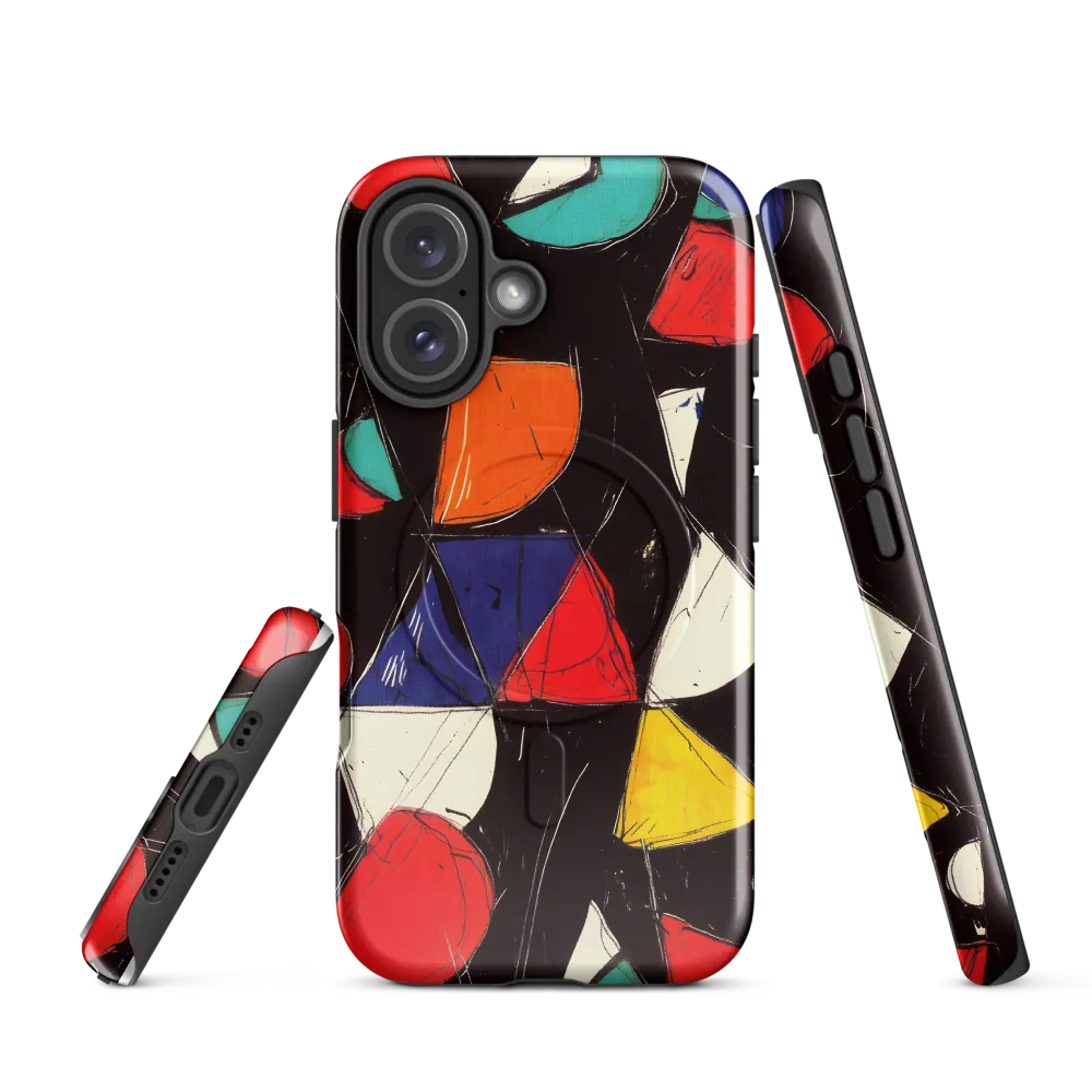 Vibrant Geometric Symphony | Phone Case |  16 | MagSafe® Tough Case | Glossy