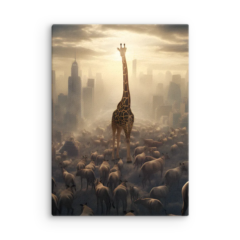 Urban Serengeti: A Giraffe's Perspective | Thin Canvas | 20″×28″