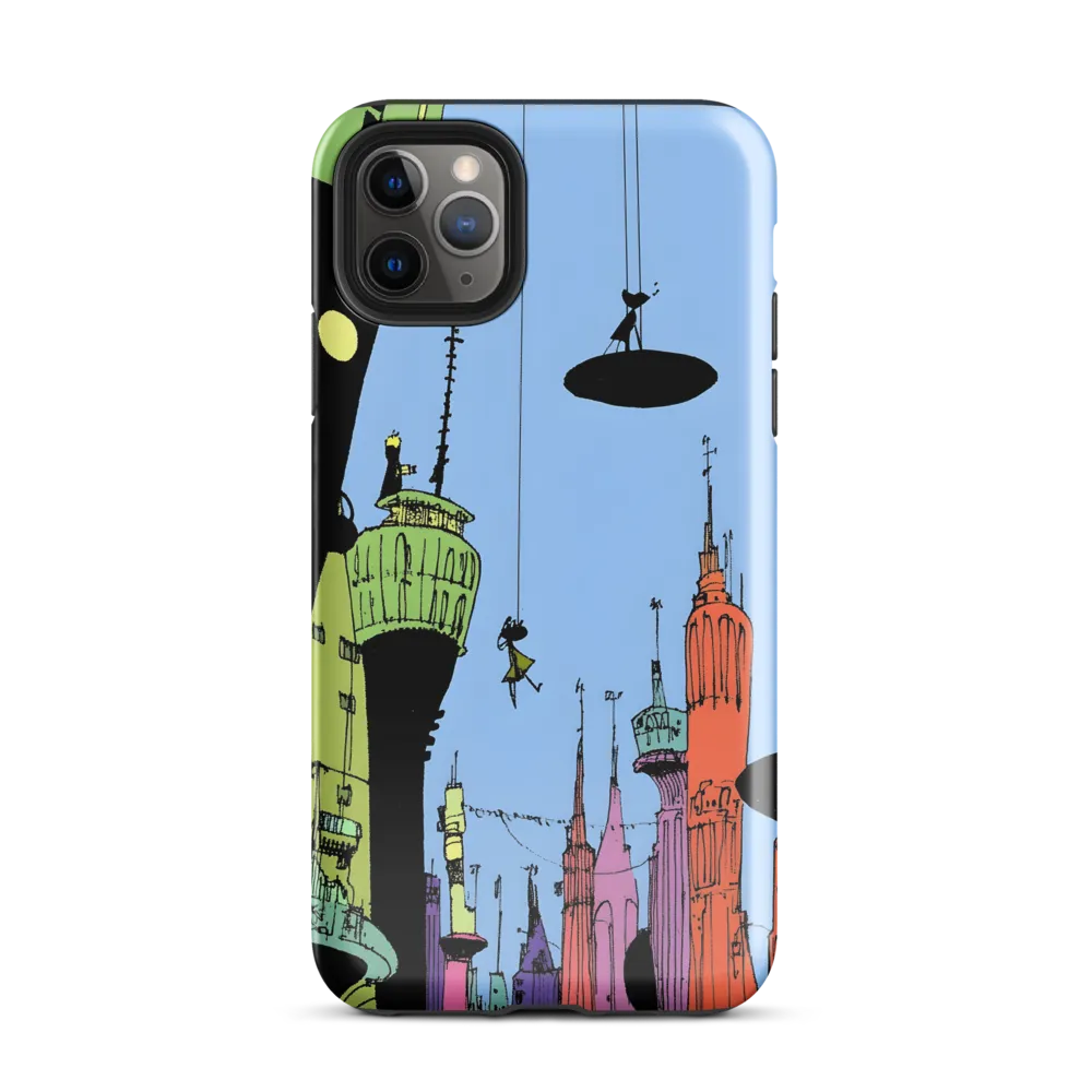 Whimsical Heights: A Futuristic Cityscape | Phone Case |  11 Pro Max | Tough Case | Glossy