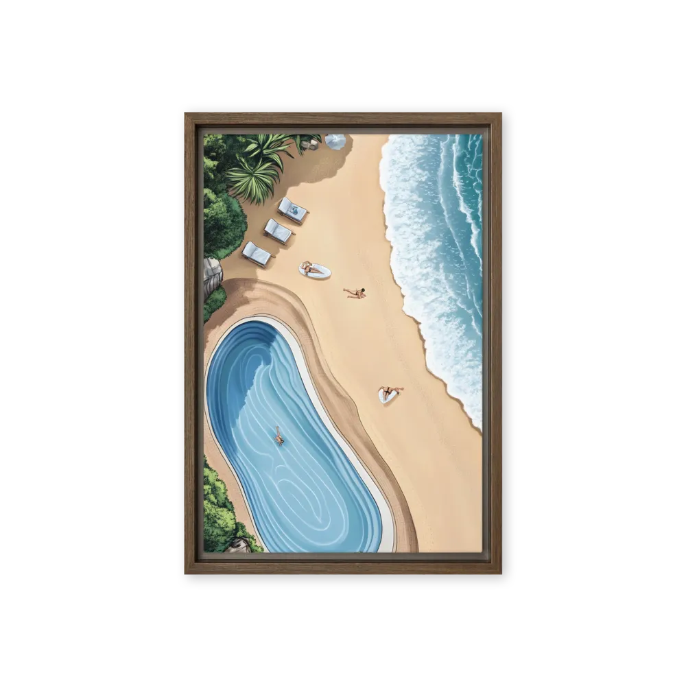 Serenity by the Shore | Canvas with Brown Frame | 12″×18″