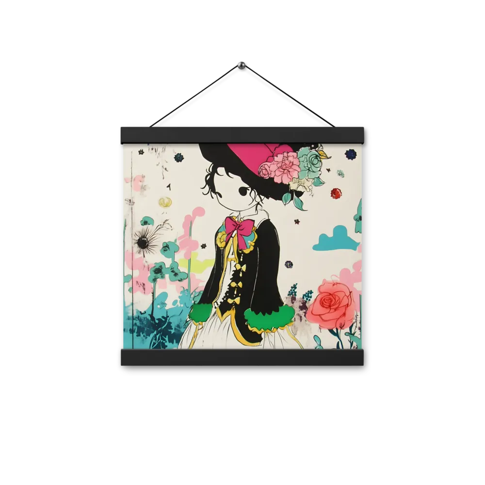 Whimsical Garden Reverie | Poster With Black Wood Hanger | 12″×12″
