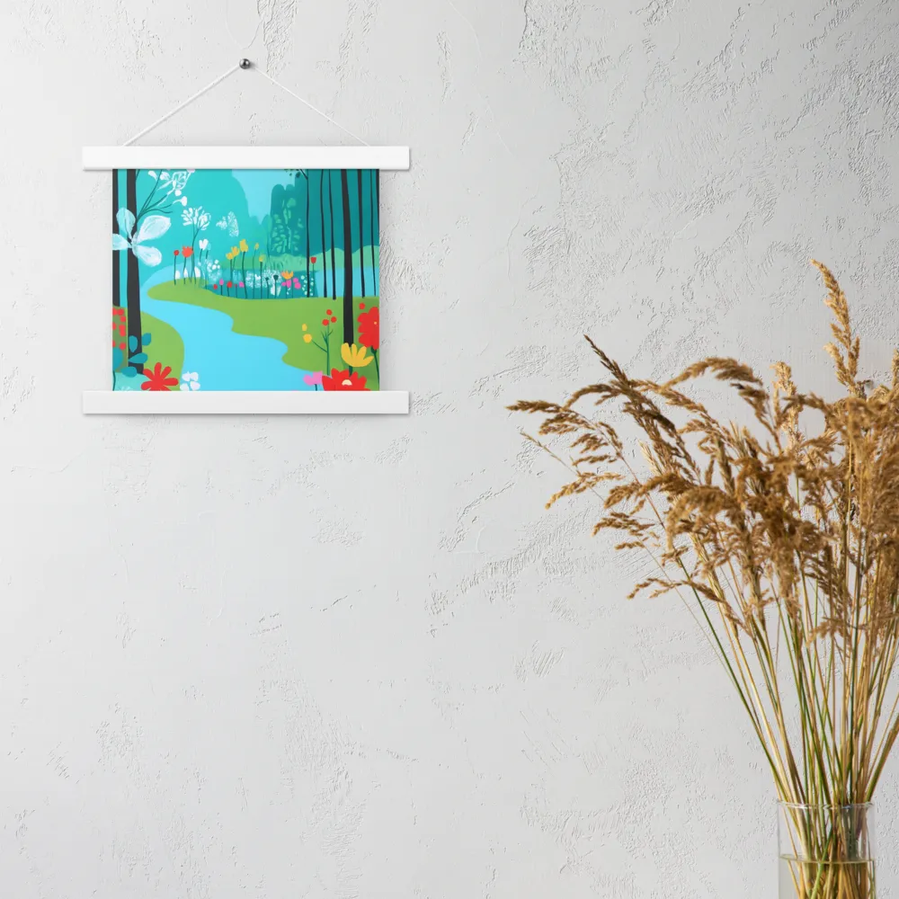 Whispers of Spring: A Colorful Retreat | Poster With White Wood Hanger | 10″×10″