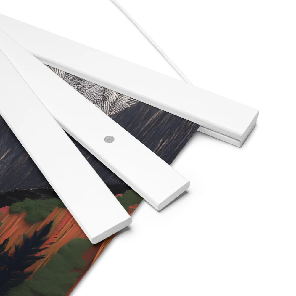 Ethereal Cascade: A Surreal Landscape | Poster With White Wood Hanger | 18″×18″