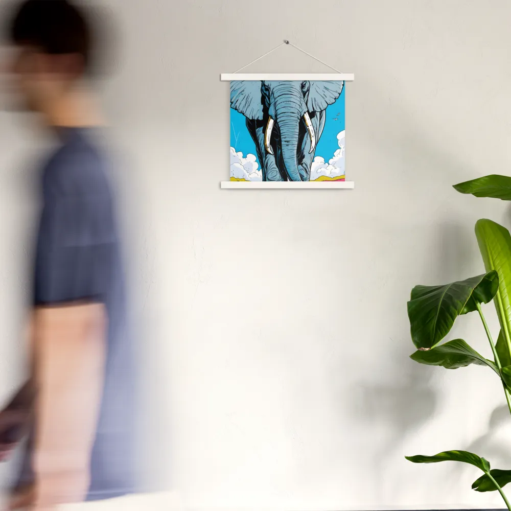 Majestic Presence: The Elephant | Poster With White Wood Hanger | 14″×14″