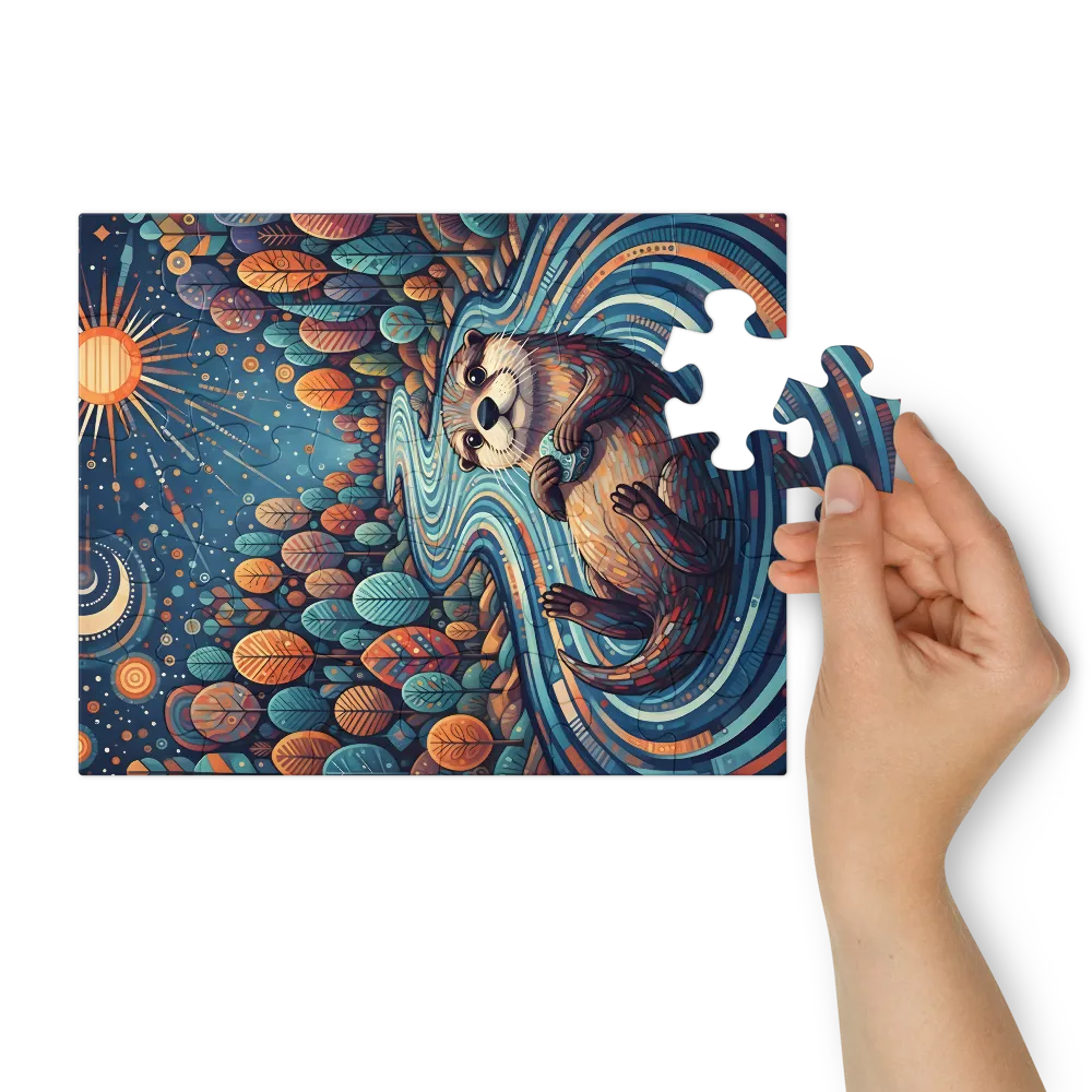 River Otter Reverie 
 Jigsaw Puzzle in Tin Box