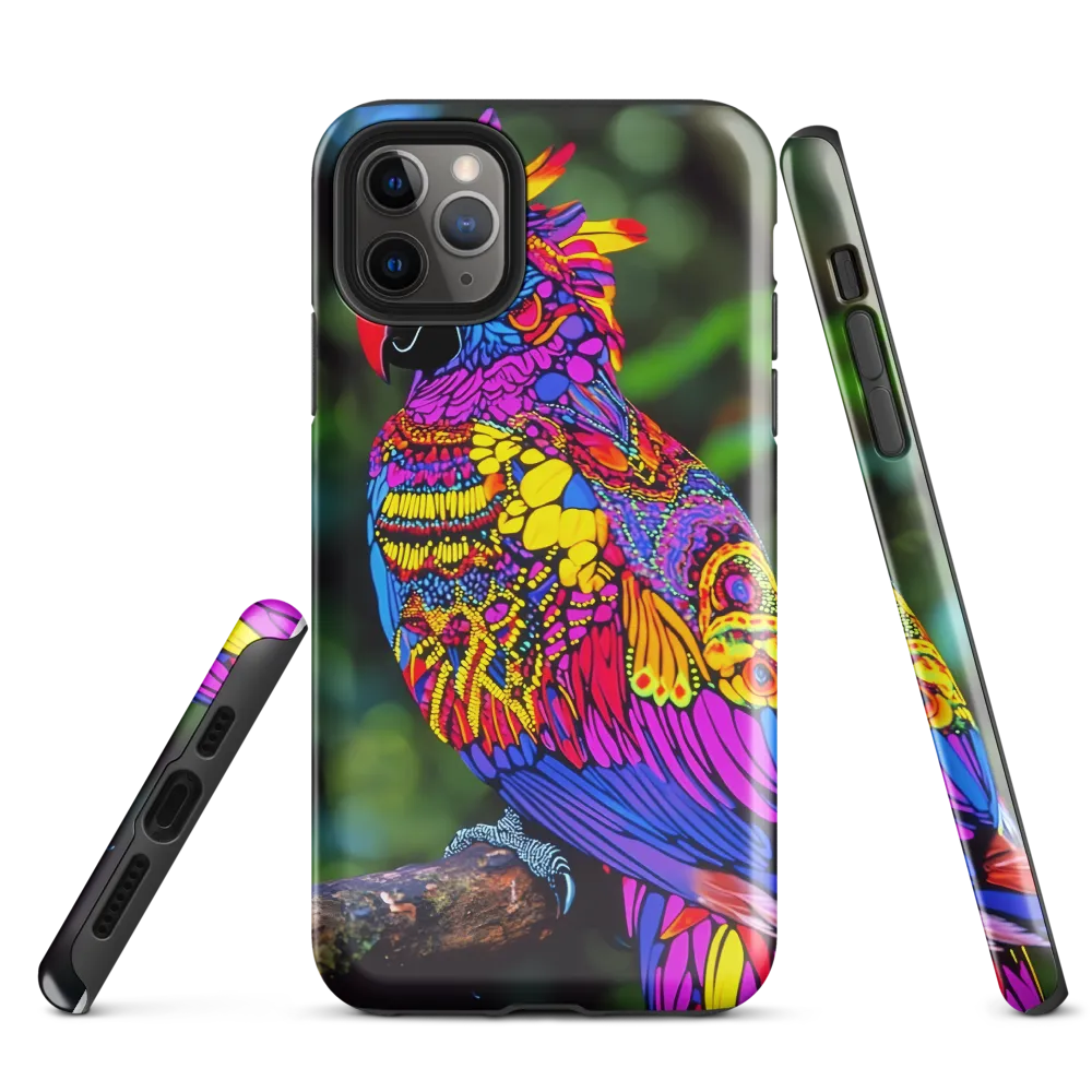 Vibrant Psychedelic Parrot | Phone Case |  11 Pro Max | Tough Case | Glossy