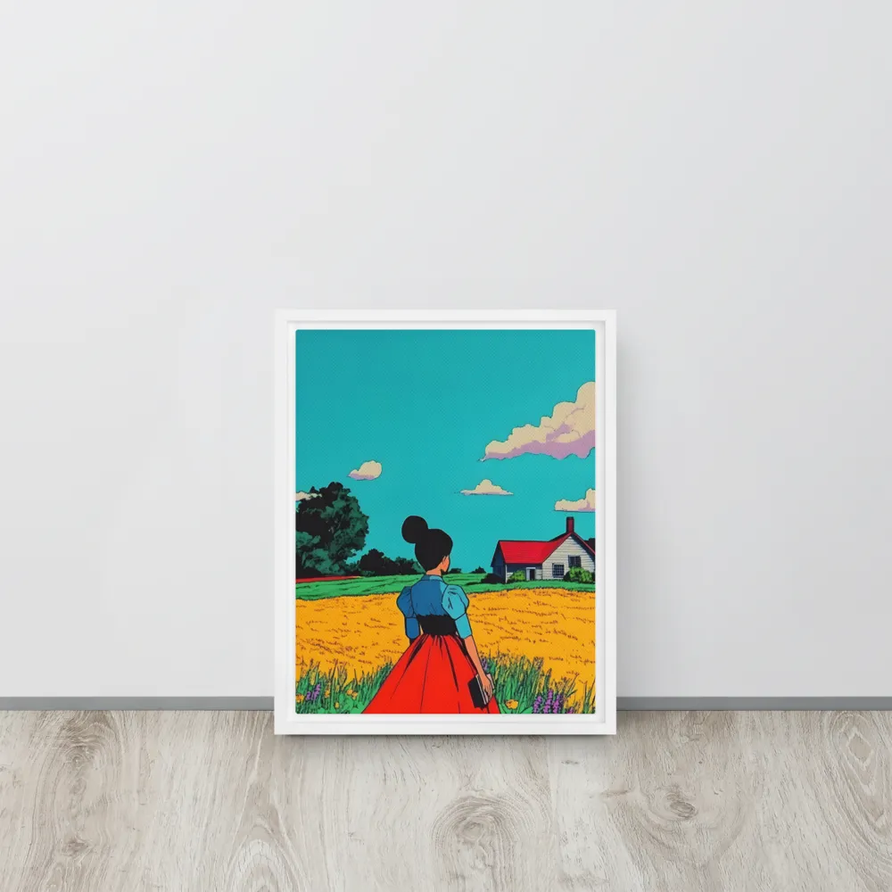 Whispers of a Sunlit Meadow | Canvas with White Frame | 11″×14″