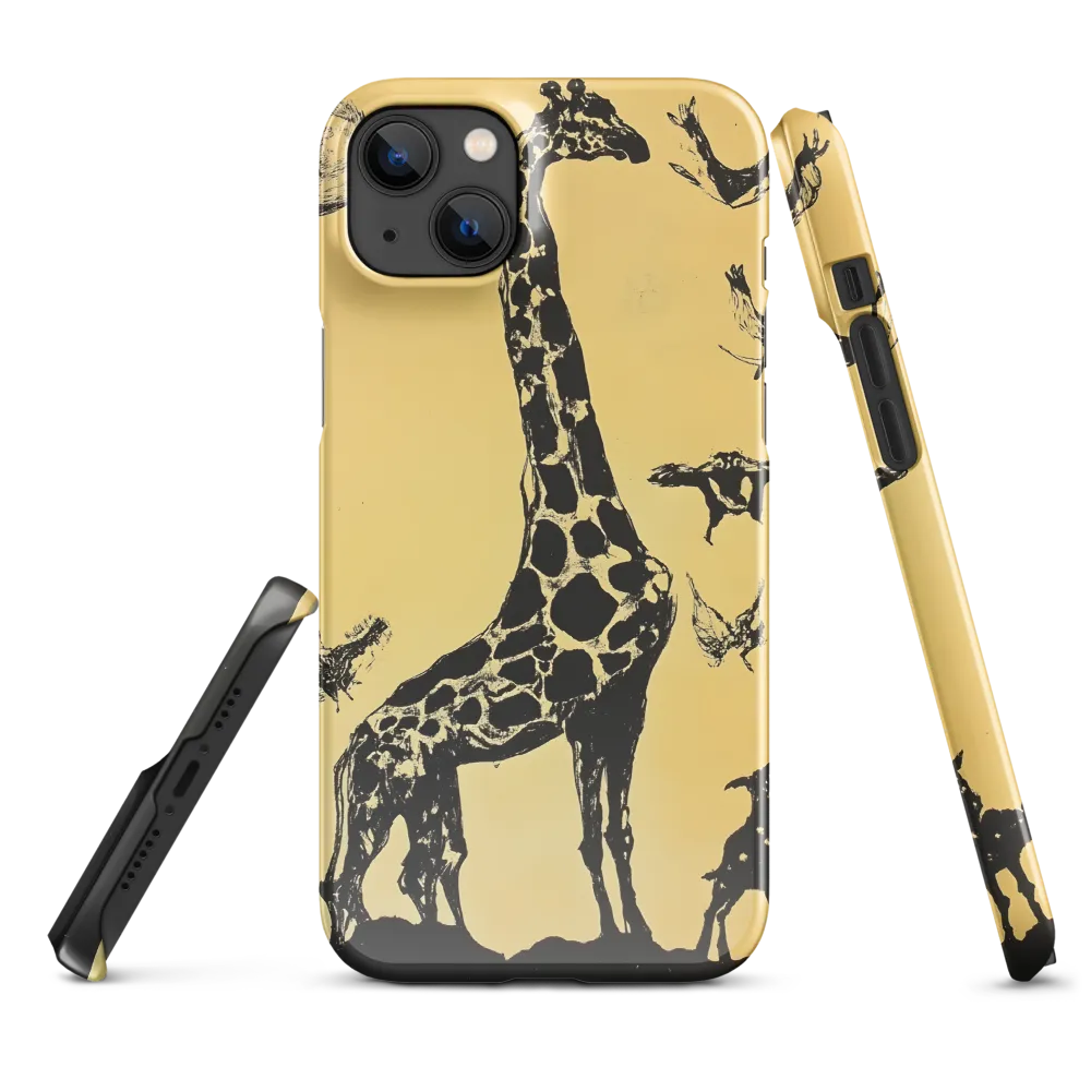 Whimsical Harmony of Giraffe and Birds