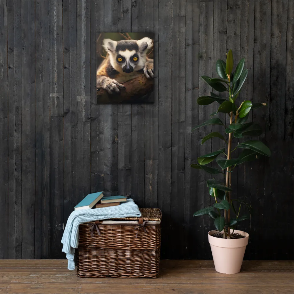 The Watchful Lemur | Thin Canvas | 16″×20″