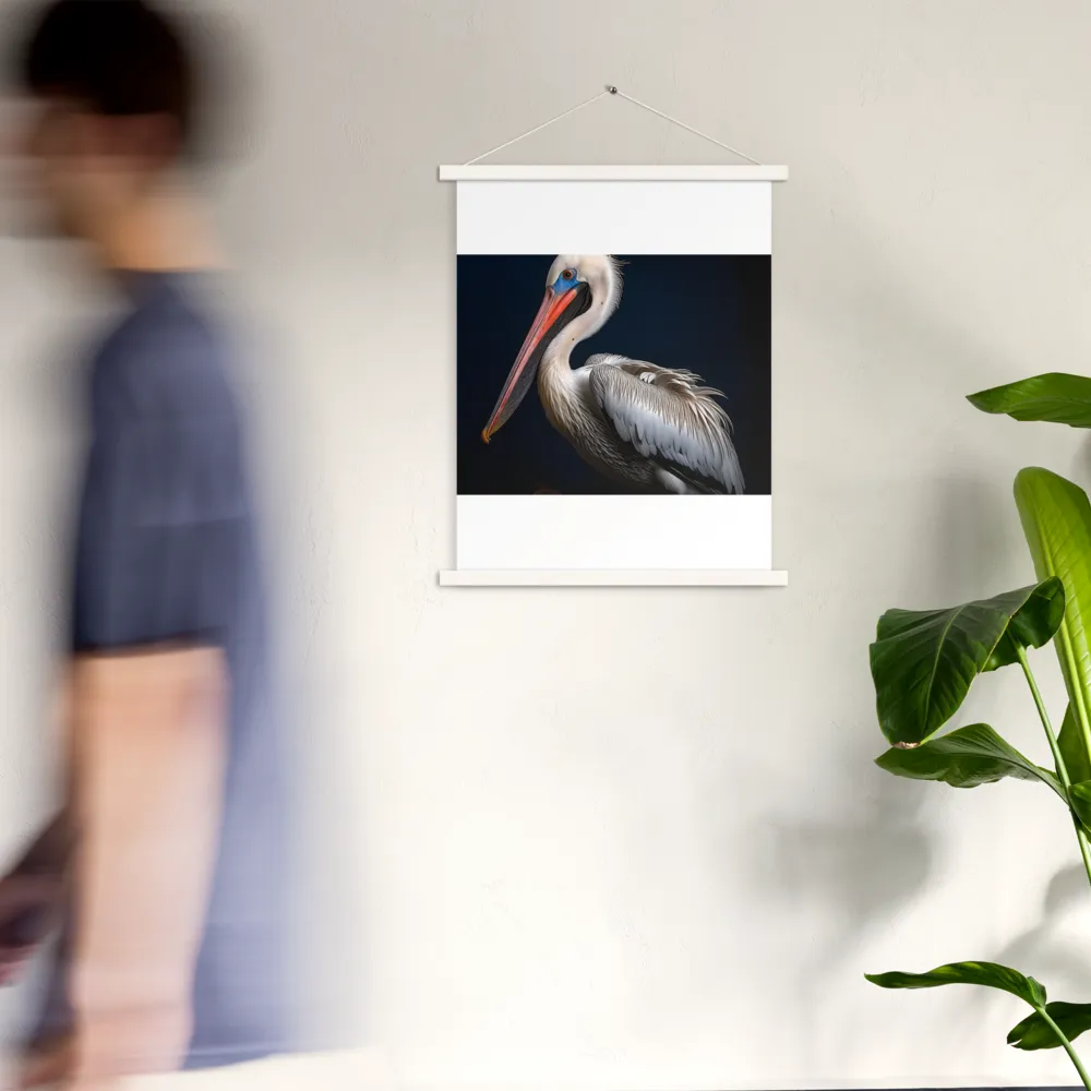 Majestic Pelican Portrait | Poster With White Wood Hanger | 18″×24″