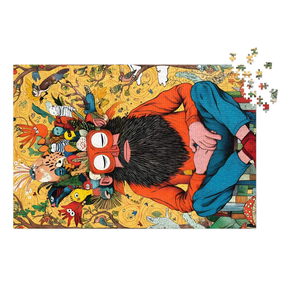 Bird‑Crowned Sage 
 Jigsaw Puzzle in Tin Box