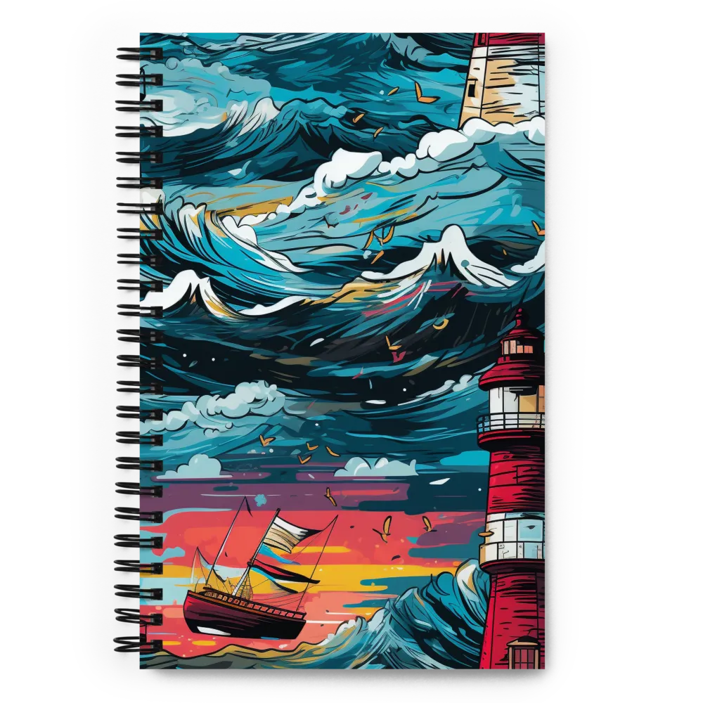 Turbulent Seas: A Lighthouse Adventure | Spiral Notebook