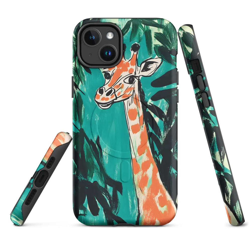 Curious Giraffe in Lush Greenery | Phone Case |  14 Plus | MagSafe® Tough Case | Matte