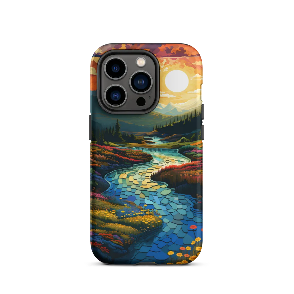 Serenity in Sunset: A Winding River's Embrace