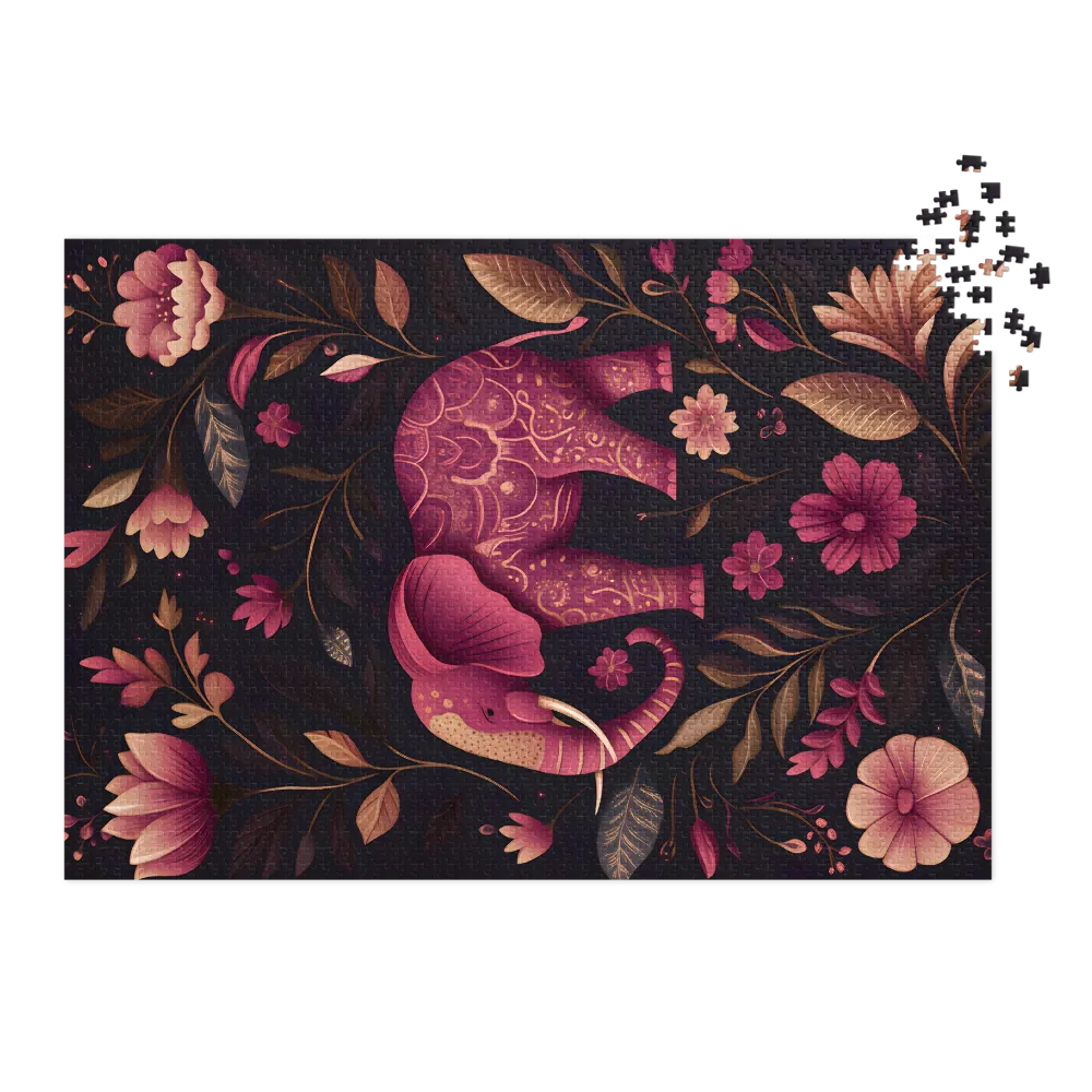 Elephant in Bloom 
 Jigsaw Puzzle in Tin Box