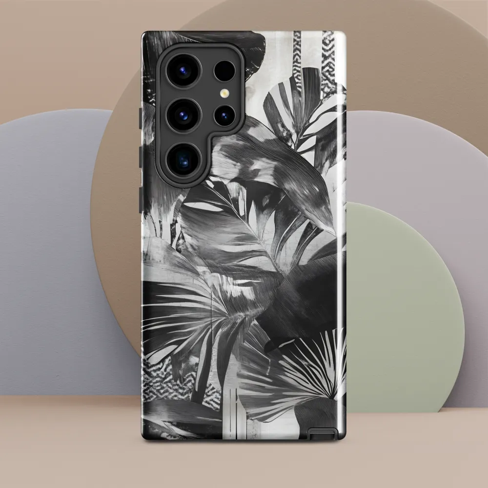 Monochrome Serenity in Tropical Foliage