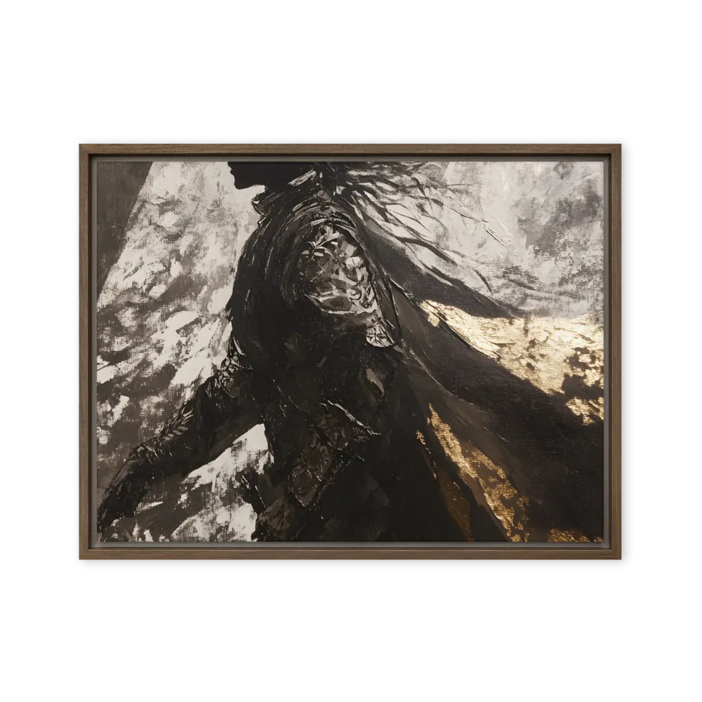 The Silhouette of Valor | Canvas with Brown Frame | 18″×24″