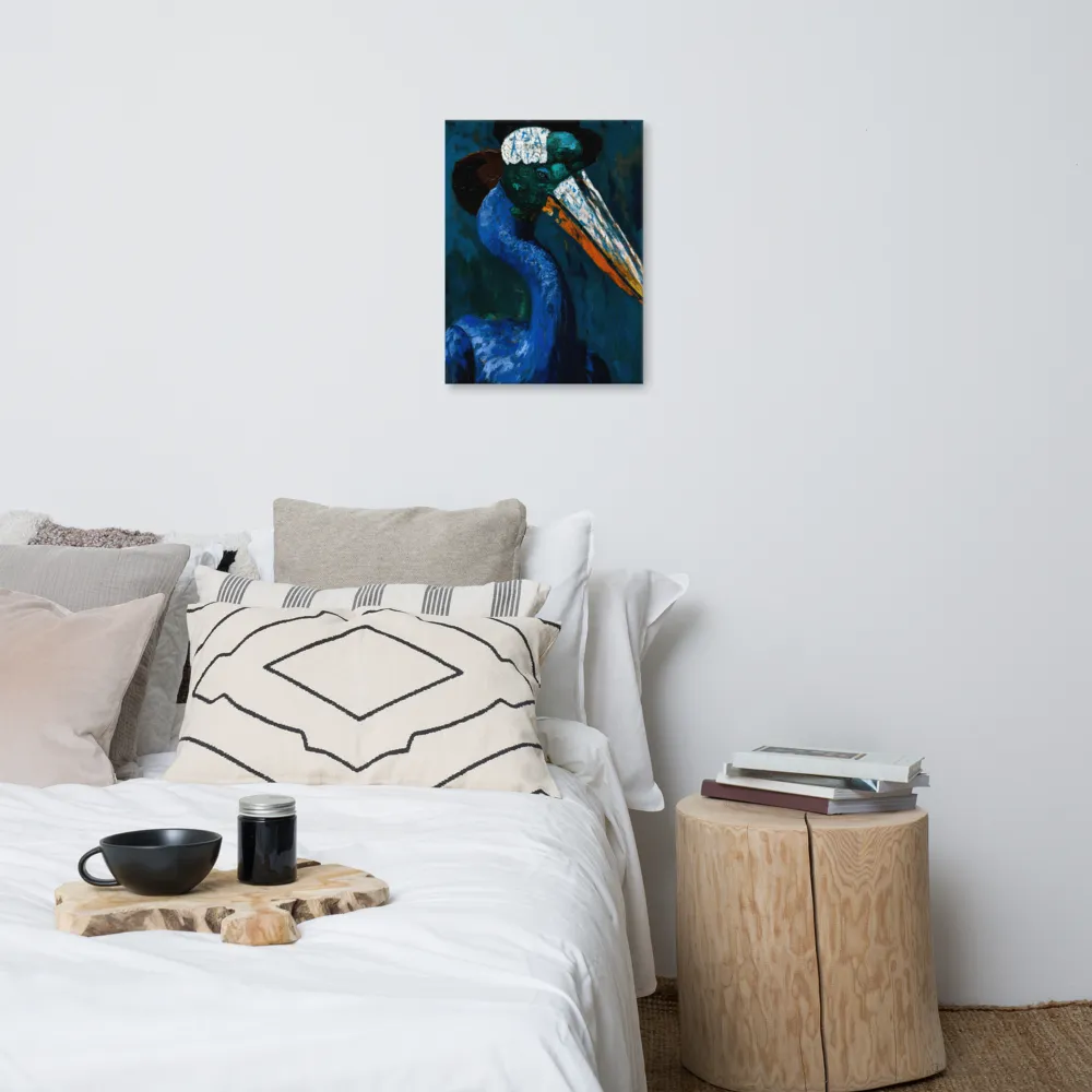 Majestic Absurdity: The Hat-Wearing Bird | Canvas | 18″×24″