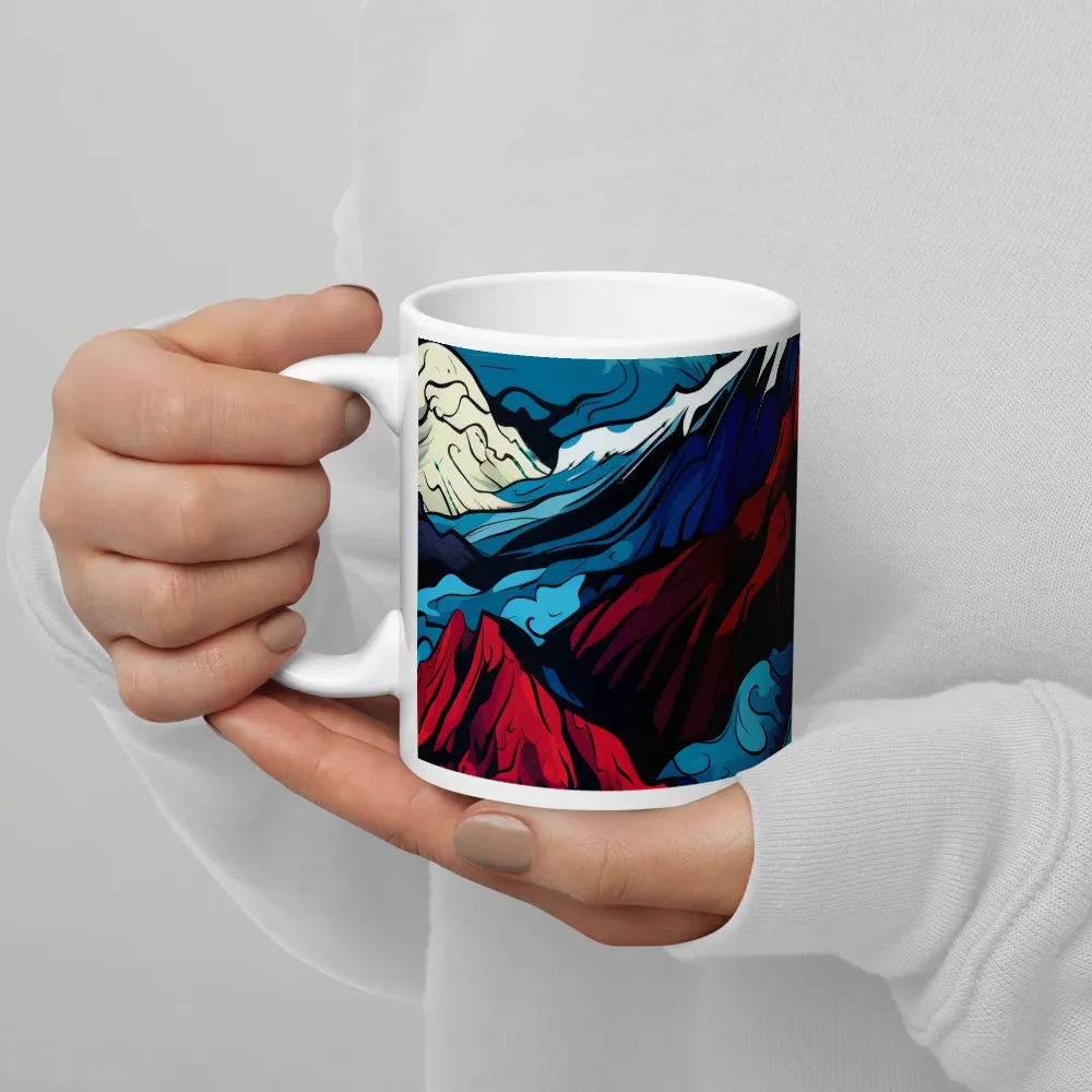 Mountain Majesty: An Abstract Voyage | Mug with White inside | 11 oz