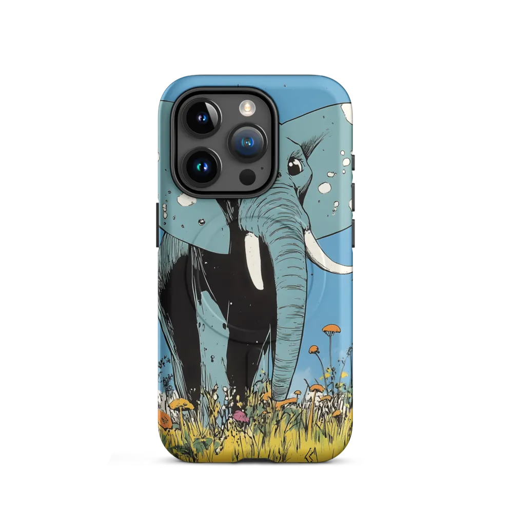 Whimsical Blue Elephant in Bloom
