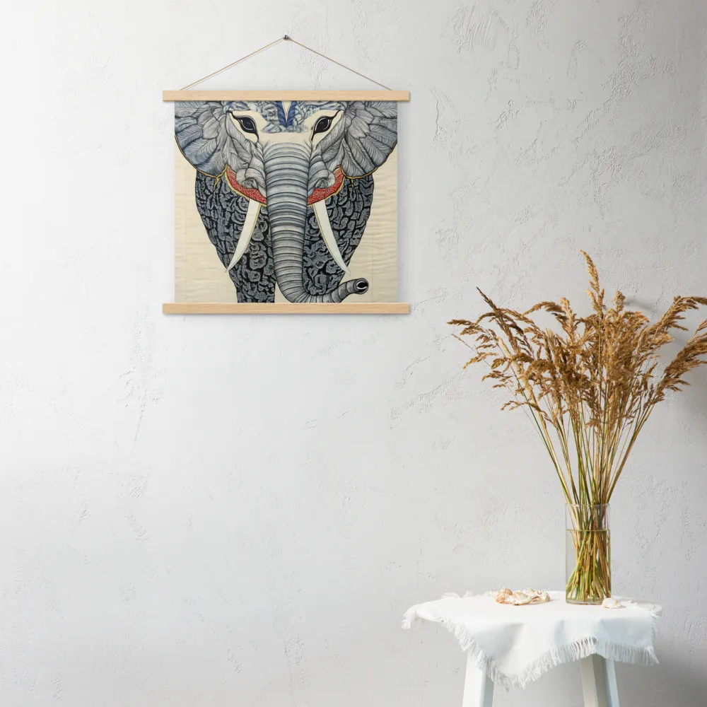 Majesty of the Elephant | Poster With Oak Wood Hanger | 18″×18″