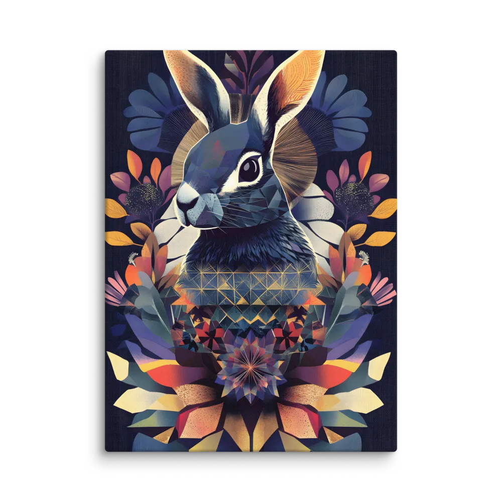 Ethereal Bunny: A Geometric Wonderland | Canvas | 40″×55″