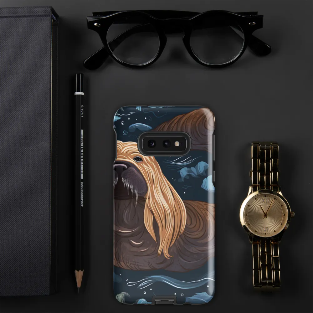 Whimsical Walruses in Deep Blue