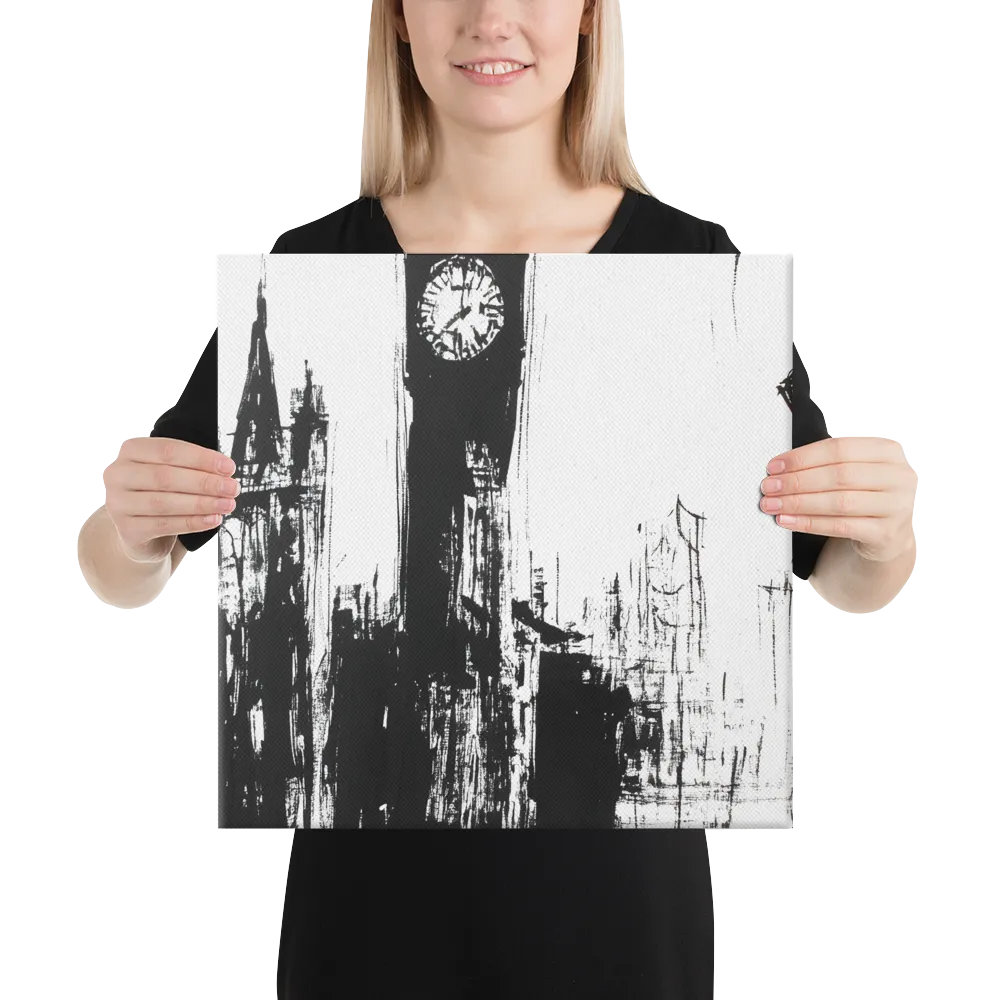 Clock Tower in Motion | Canvas | 16″×16″