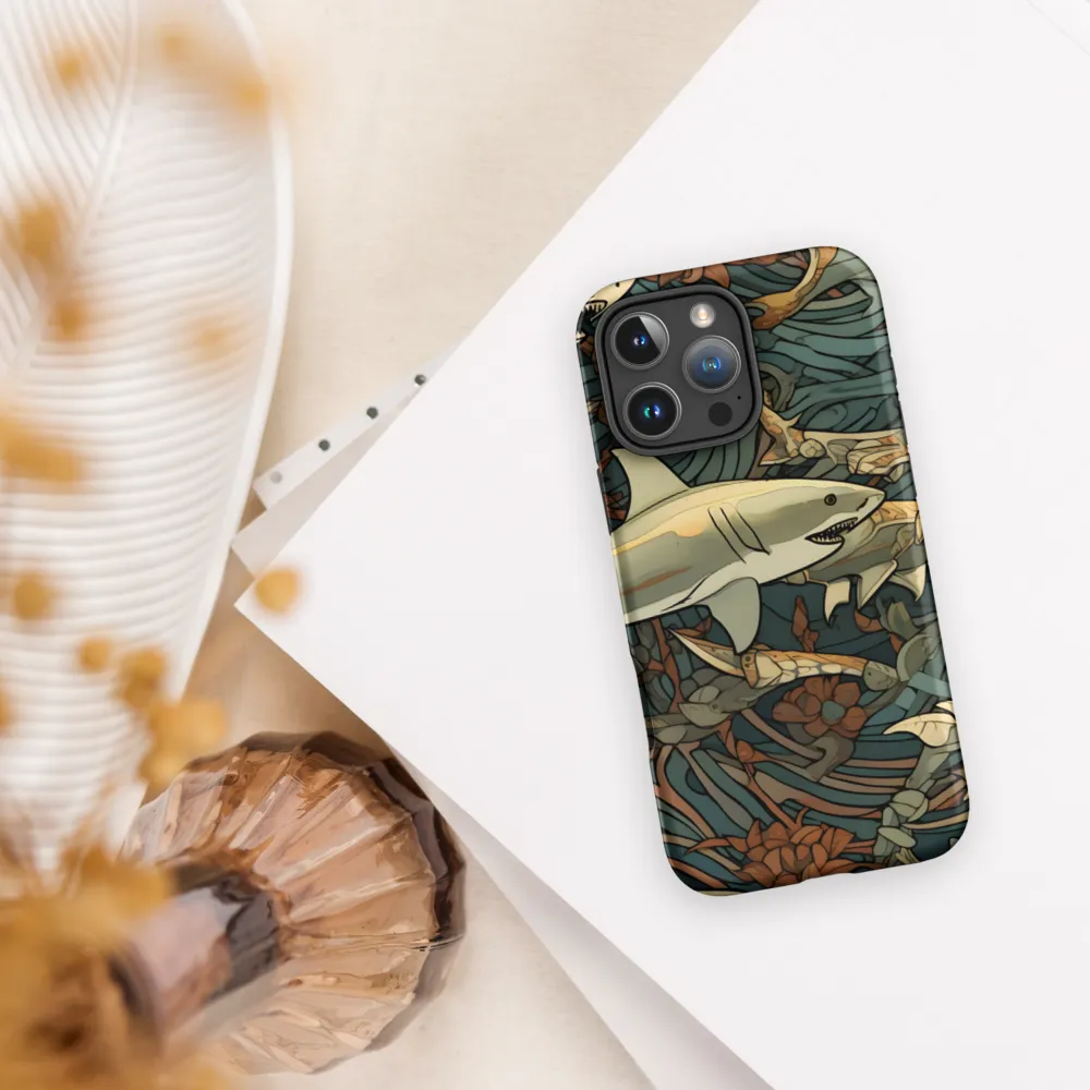 Dynamic Harmony of Sharks and Flora | Phone Case |  16 Pro Max | Tough Case | Matte