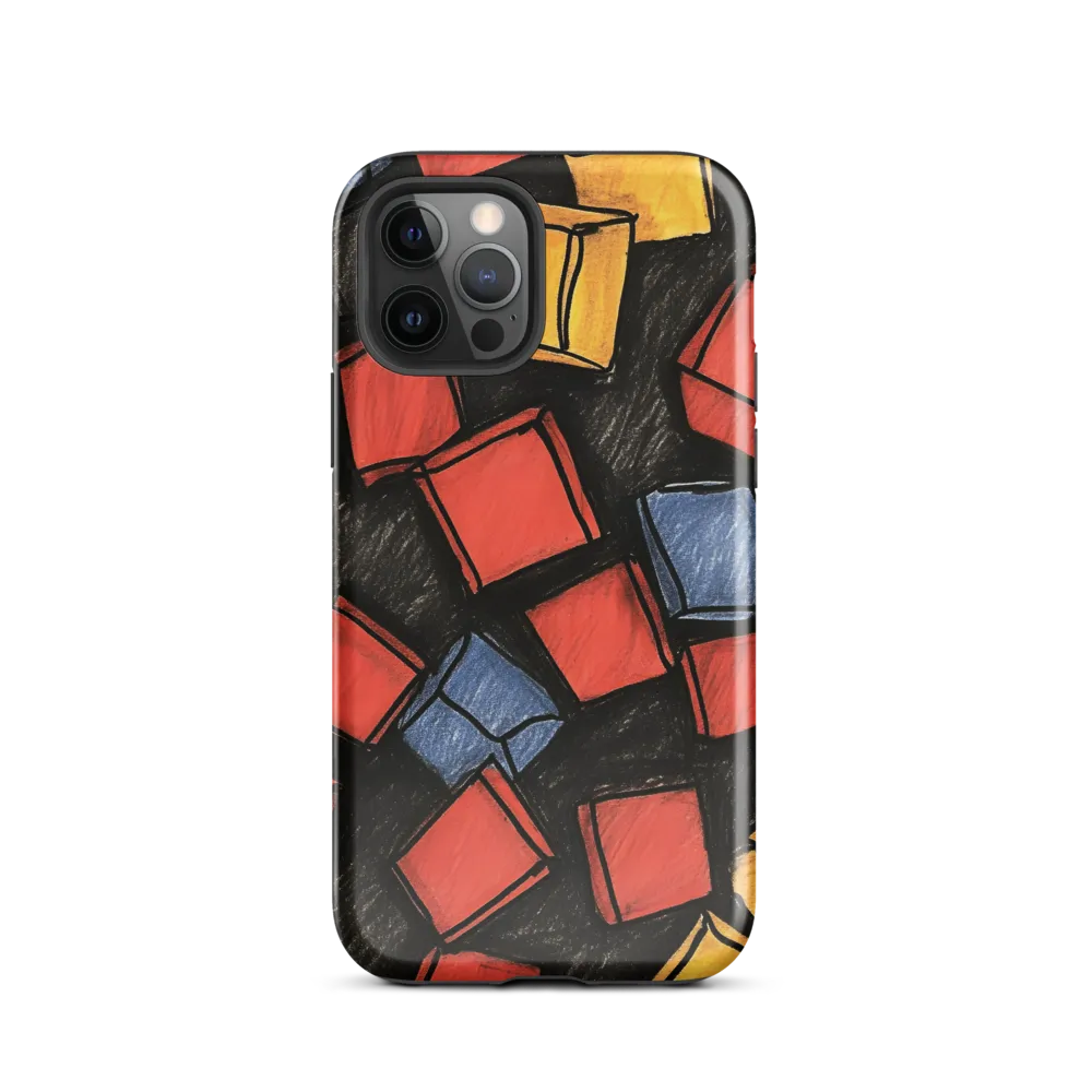 Vibrant Geometry in Motion | Phone Case |  12 Pro | Tough Case | Glossy