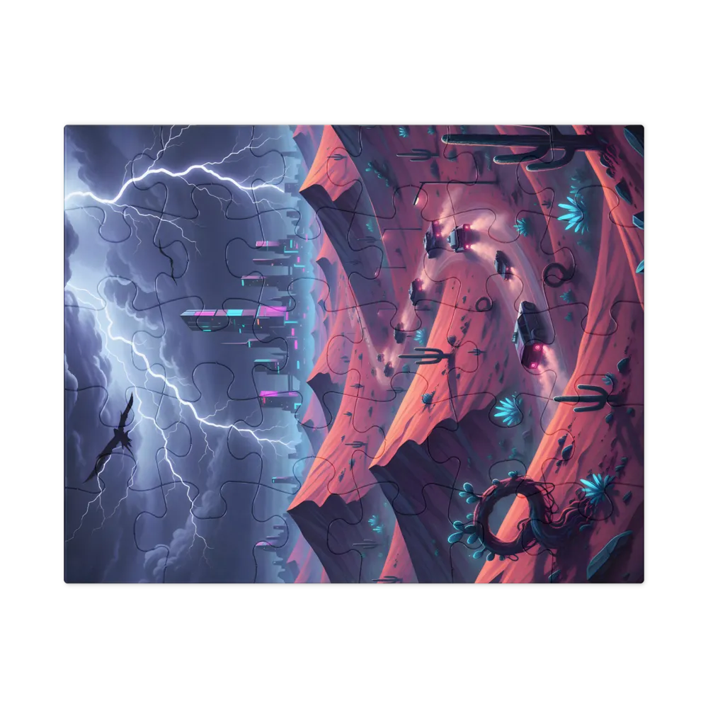 Neon Desert Storm 
 Jigsaw Puzzle in Tin Box