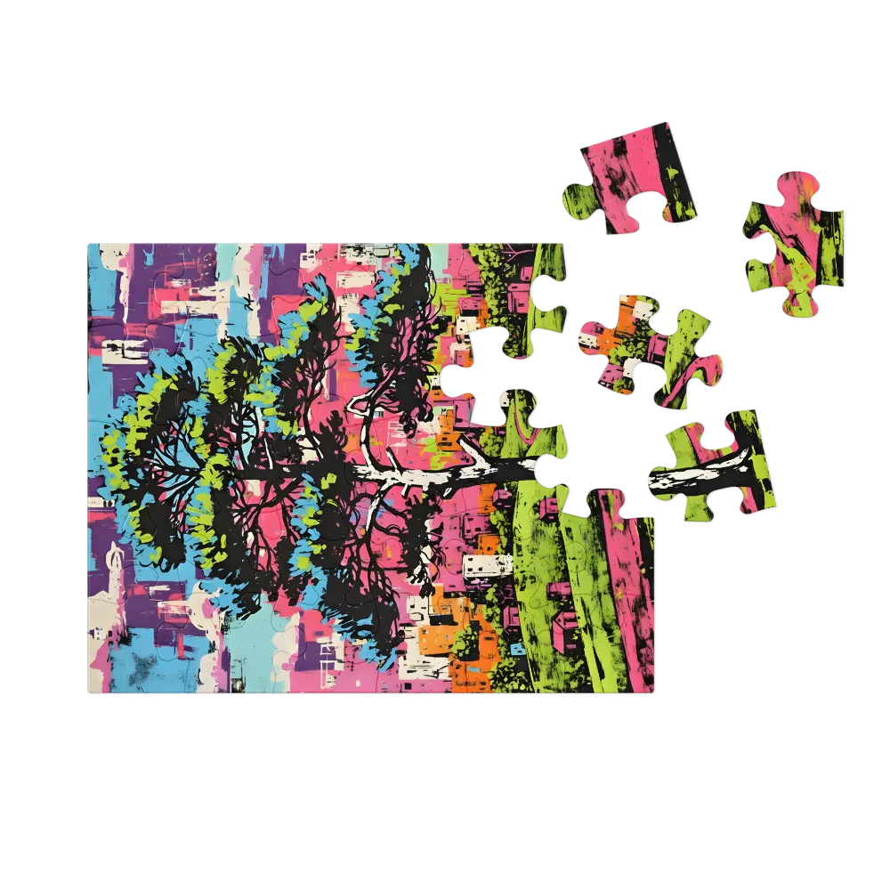 Neon Urban Pine 
 Jigsaw Puzzle in Tin Box