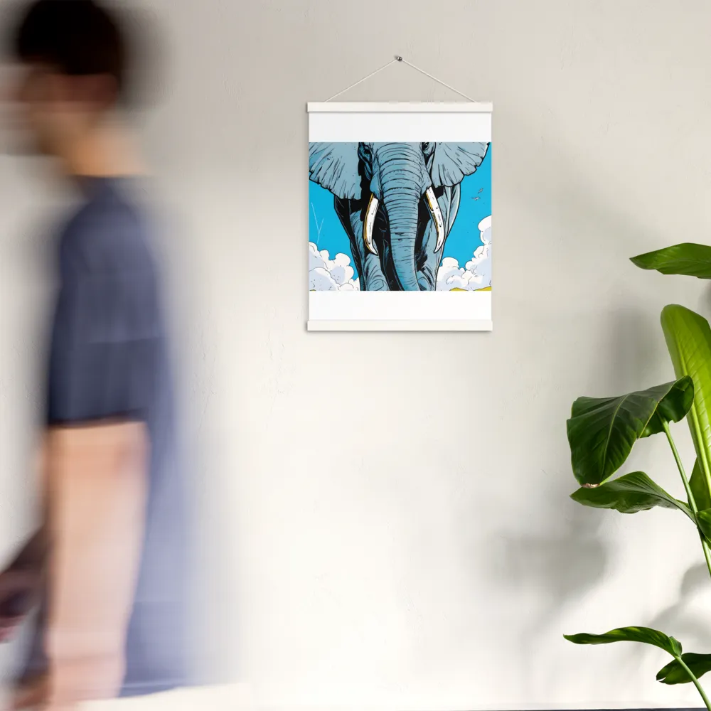 Majestic Presence: The Elephant | Poster With White Wood Hanger | 16″×20″