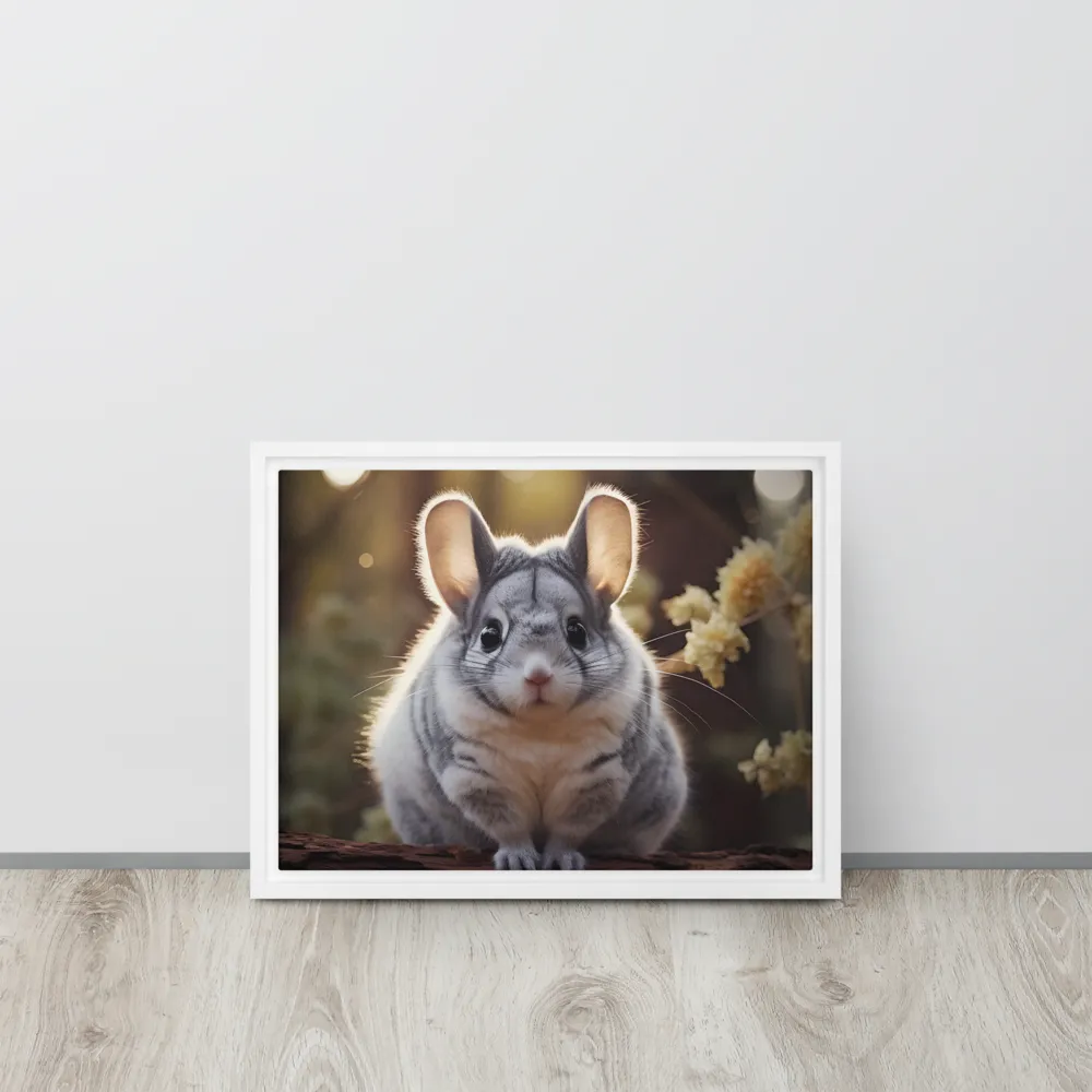 Curious Chinchilla in the Forest | Canvas with White Frame | 12″×16″
