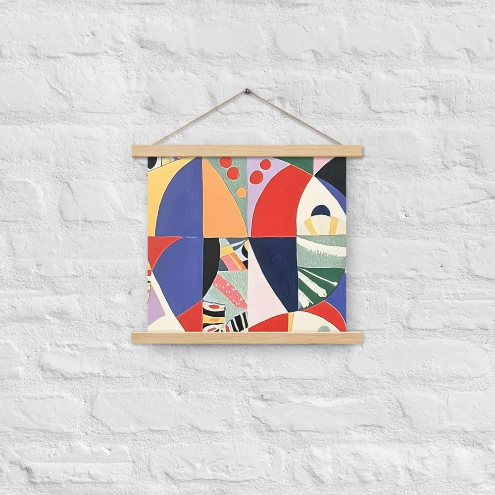 Dynamic Mosaic Symmetry | Poster With Oak Wood Hanger | 14″×14″