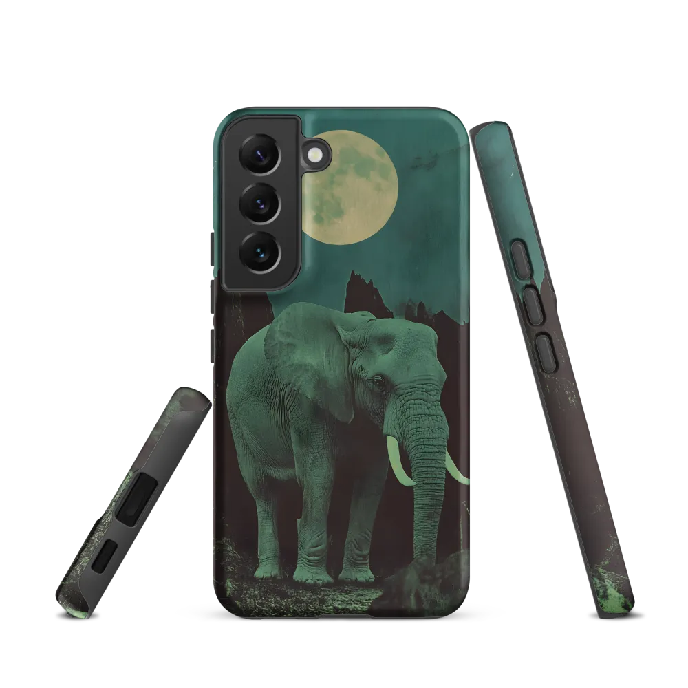 Ethereal Presence: Elephant Under a Full Moon