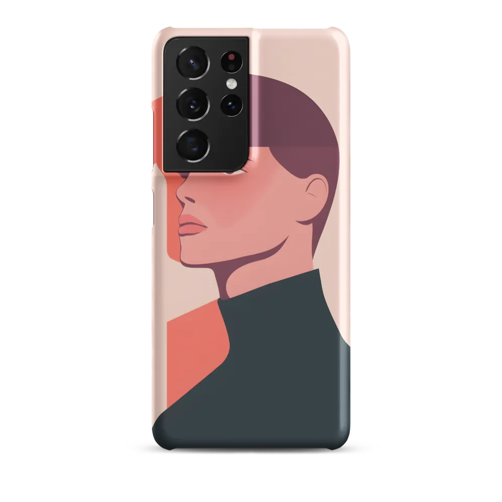 Contemplative Portrait in Minimalism | Phone Case |  S21 Ultra | Snap Case | Matte