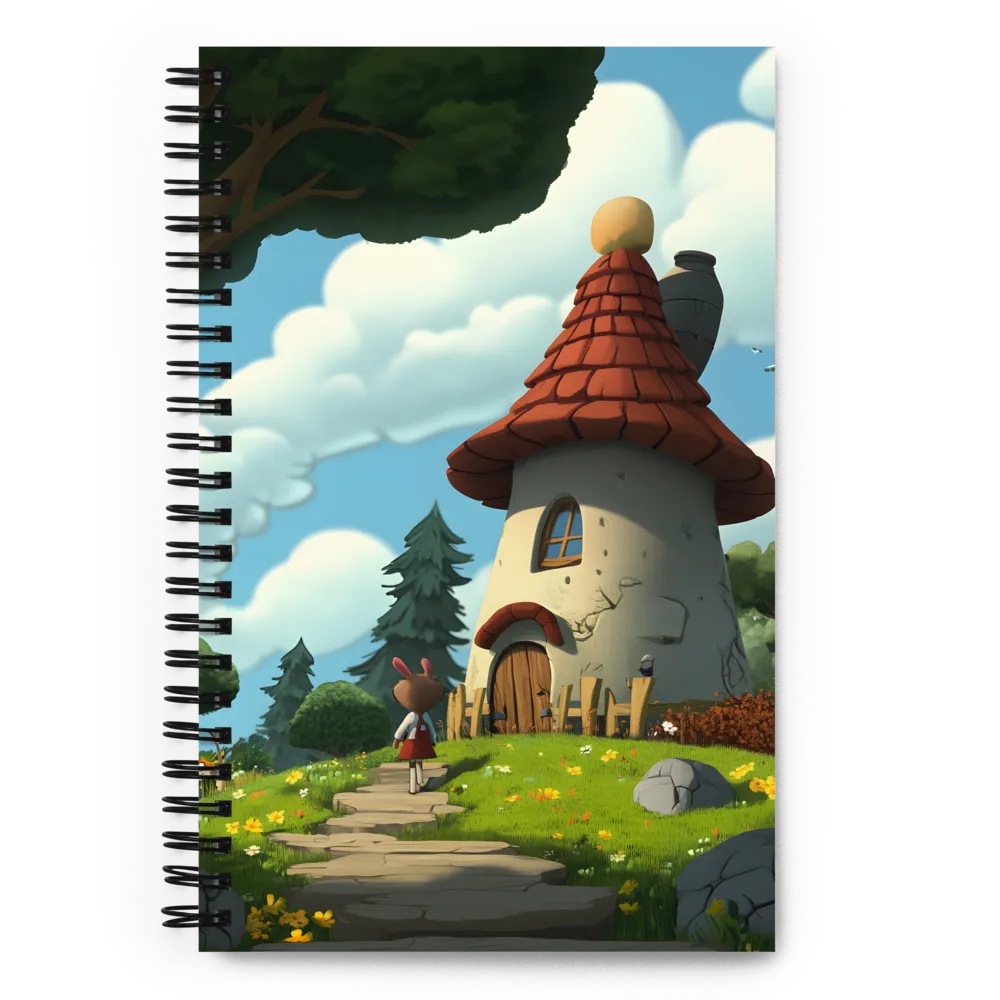 Whimsical Cottage in a Serene Landscape | Spiral Notebook