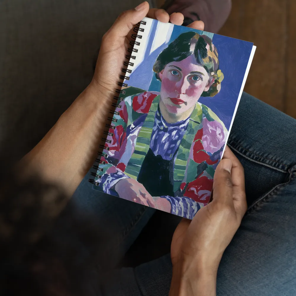 Vibrant Gaze: A Modernist Portrait | Spiral Notebook