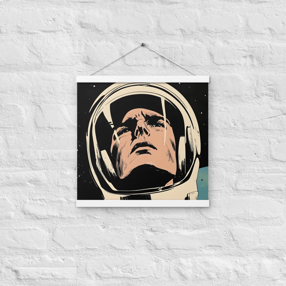 Gaze of the Astronaut | Poster With White Wood Hanger | 16″×16″