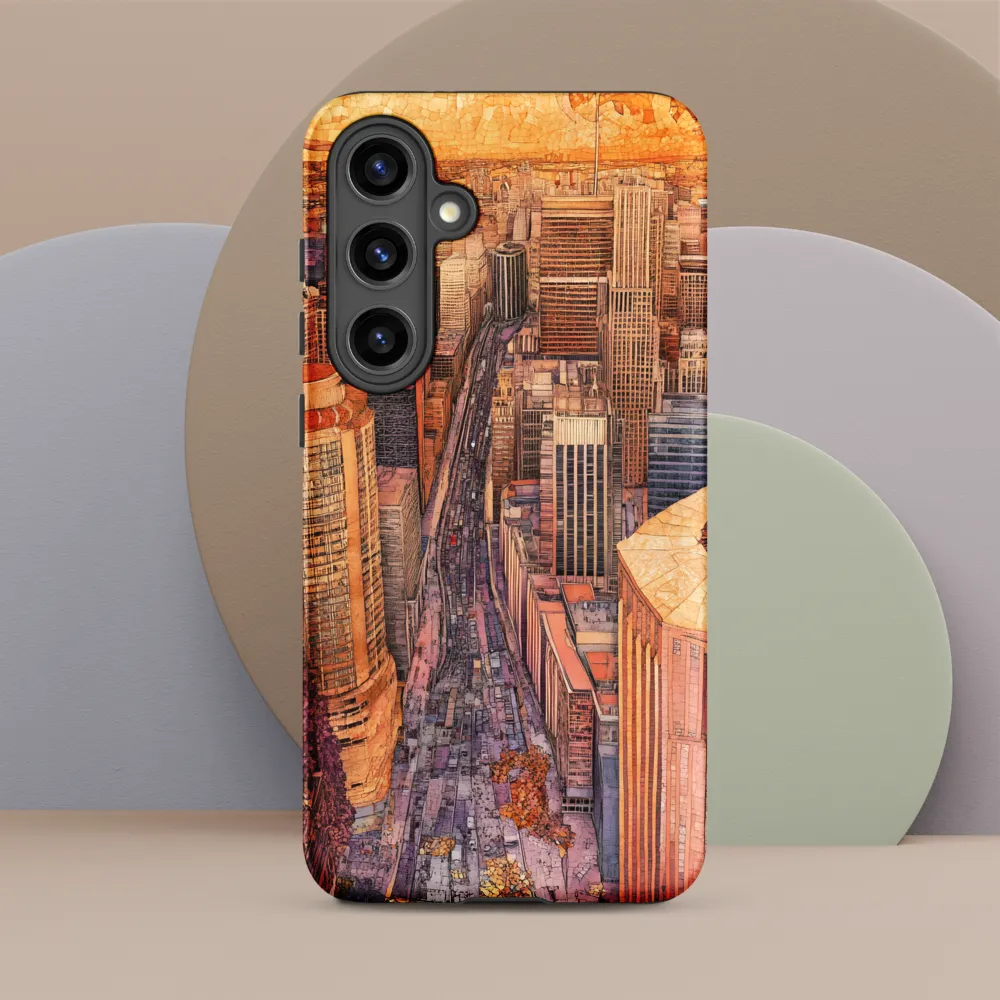 Mosaic Cityscape at Dusk