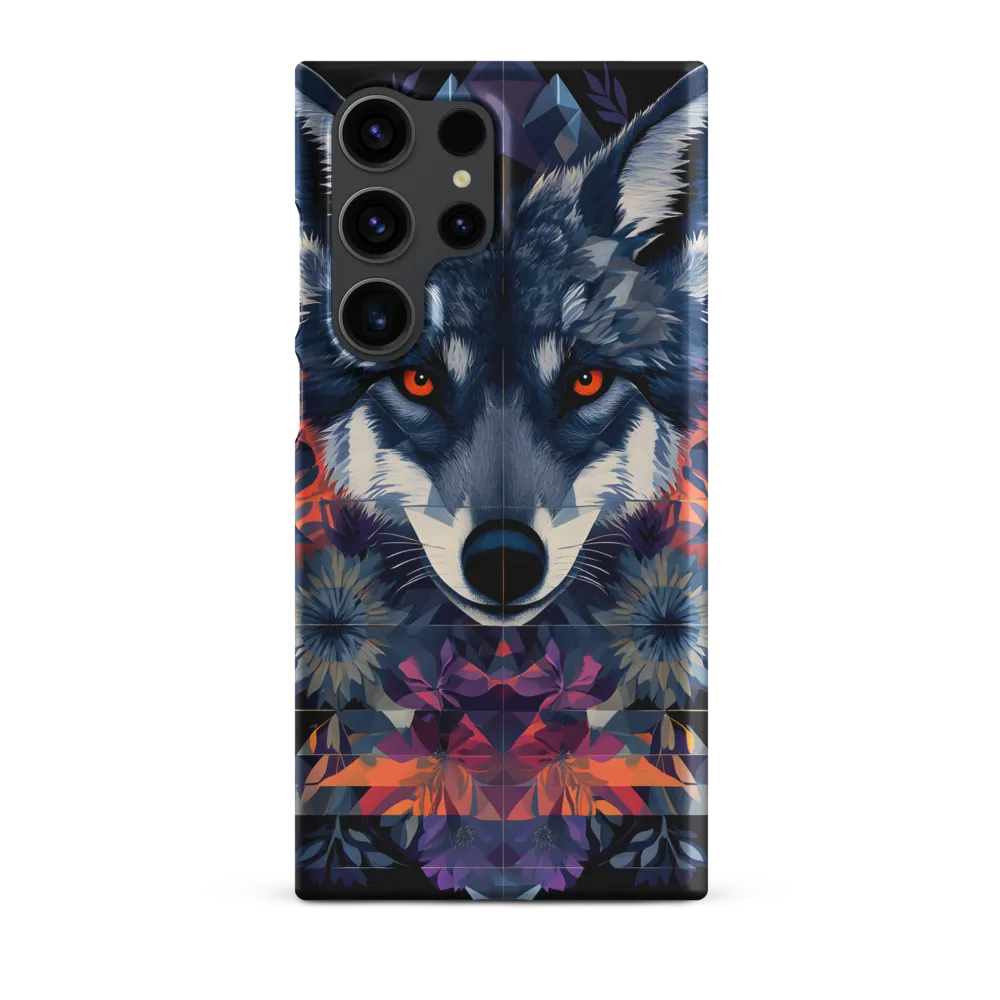 Mystical Wolf Amidst Floral Geometry