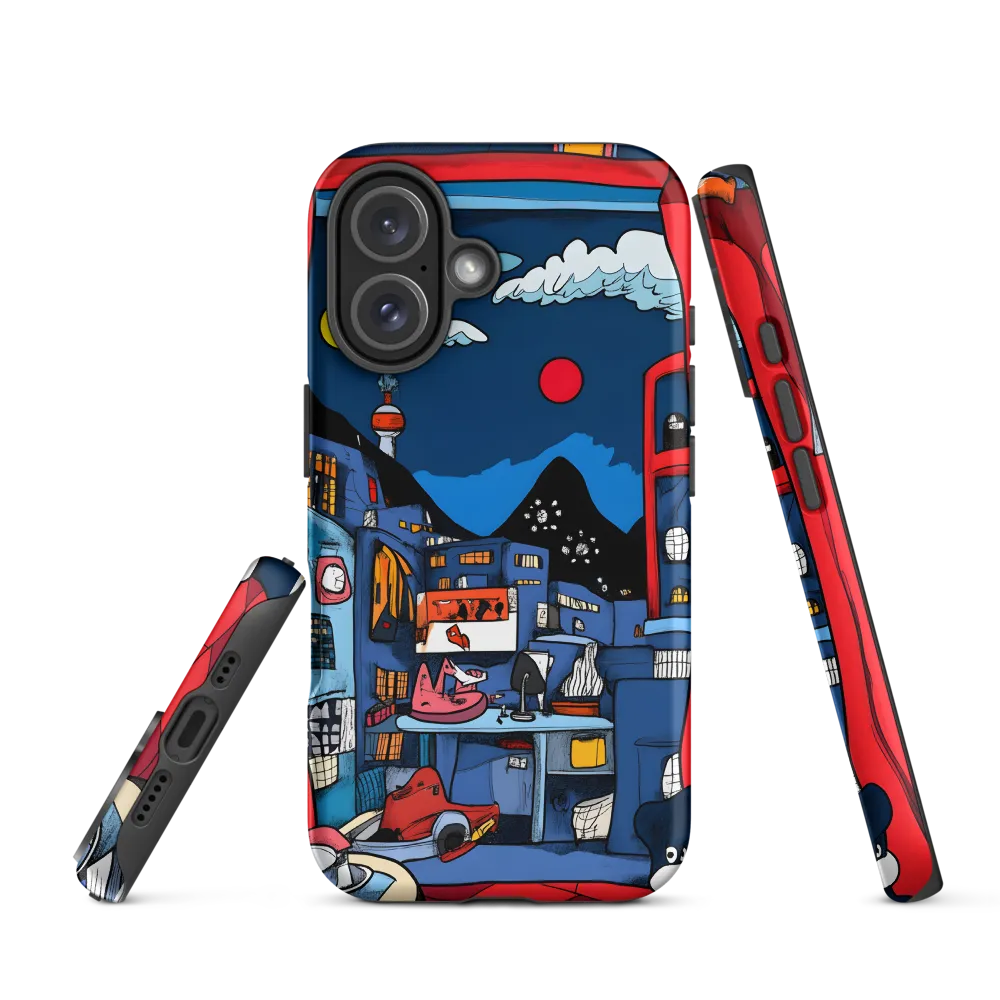 Whimsical Cityscape at Night | Phone Case