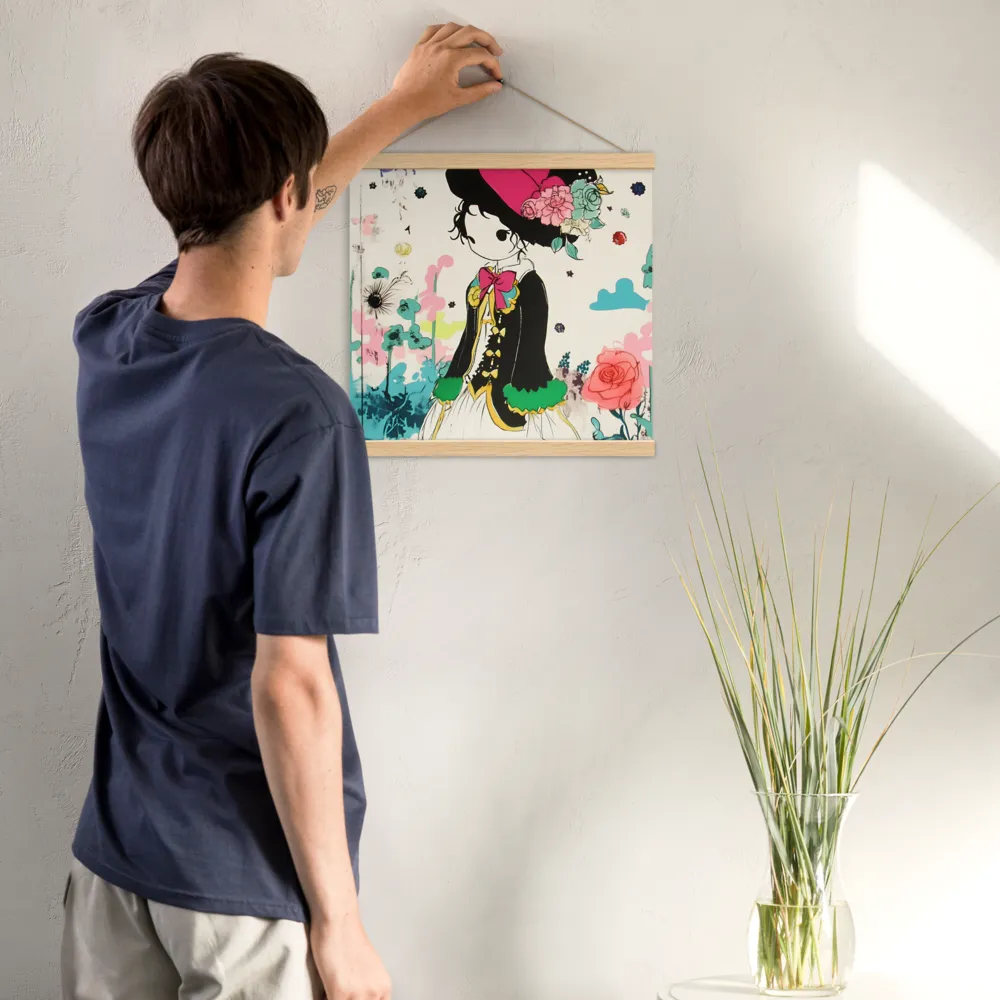 Whimsical Garden Reverie | Poster With Oak Wood Hanger | 16″×16″