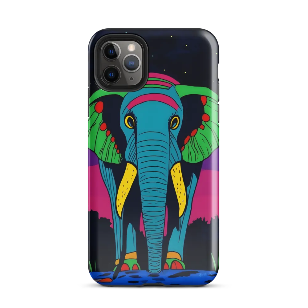 Whimsical Majesty: The Vibrant Elephant | Phone Case |  11 Pro Max | Tough Case | Glossy